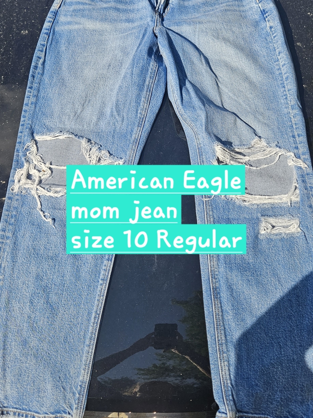 American Eagle Outfitters Light Blue Distressed Boyfriend Jeans